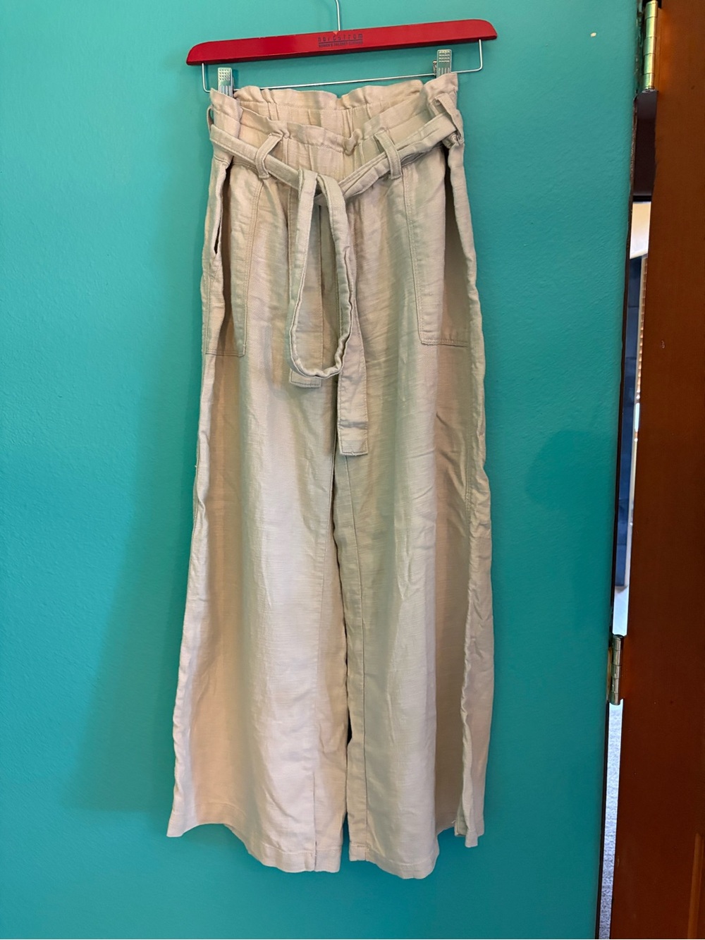 Blank NYC Belted Linen wide leg pants